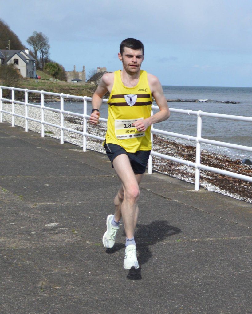 John Black in action at the Larne Half Marathon